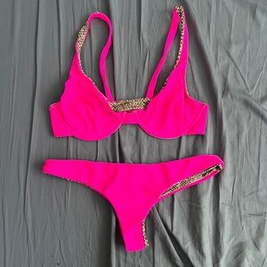 ACACIA SWIMWEAR HOT PINK SET